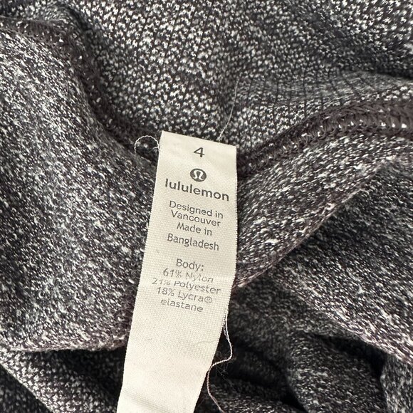 Lululemon Wunder Under Crop Legging Hi Rise Size 4 Heathered Black 21" - Picture 9 of 11